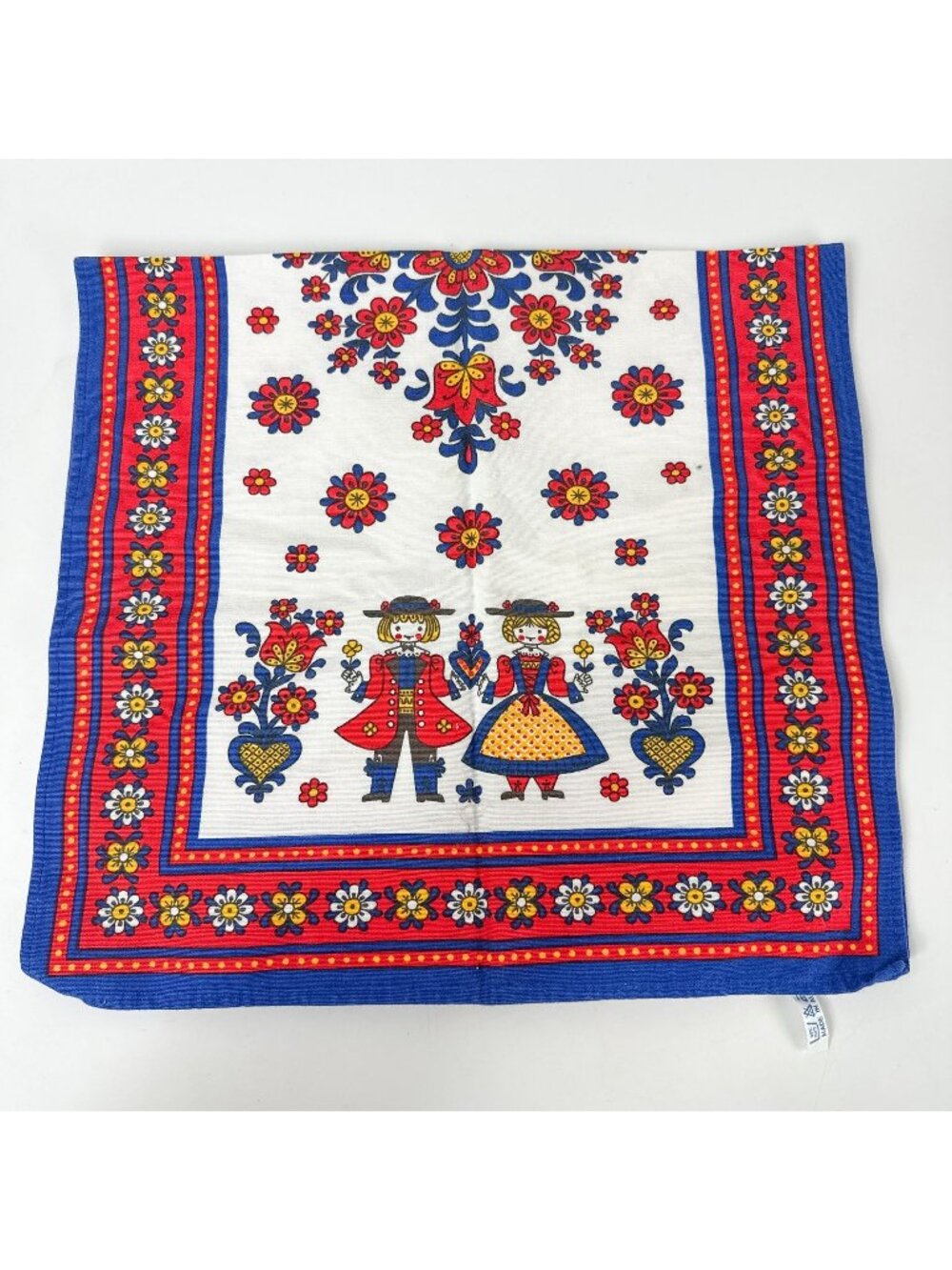 Vintage Kolf Austrian Folk Art Cloth Kitchen Cotton Table Runner Folklore